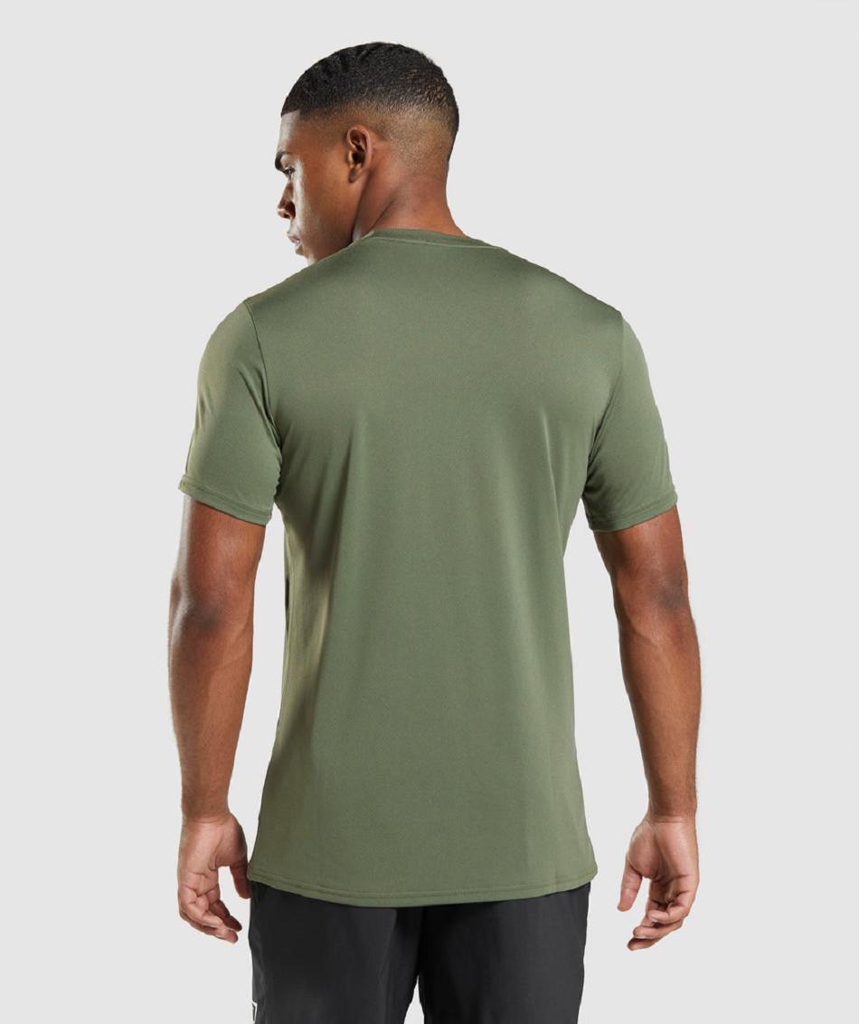 T Shirts Męskie Gymshark Arrival Oliwkowe | PL 3817OKI